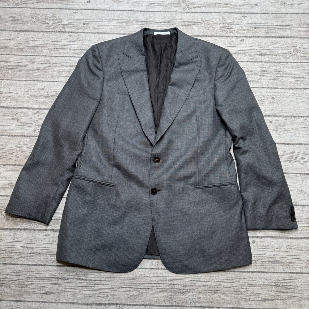 Giorgio Armani Collezion Blazer Men's 42 Gray Peak Lapel 2-Button Tailored Italy